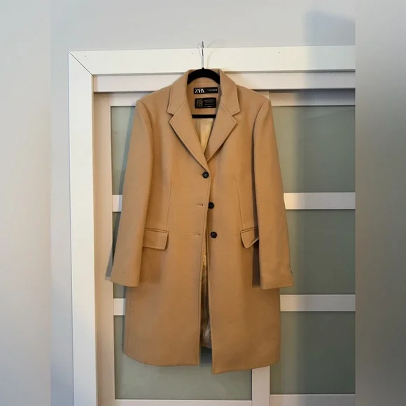 Zara Camel Button-Up Coat - Picture 1 of 2